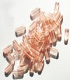 50 5x15mm Transparent Rosaline Glass Rectangle Beads